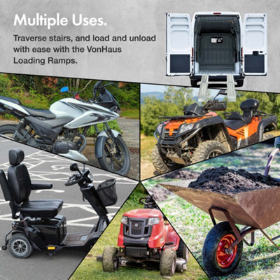 VonHaus Motorbike Ramp Portable - 400kg Max Weight, 200kg Per Ramp ...