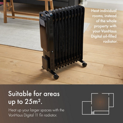 VonHaus Oil Filled Radiator 11 Fin, Electric Digital Radiator with ...