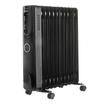 Black+Decker 2500W 13 Fin Oil Radiator Heater With Fan Forced, 2 Years  Warranty - Black