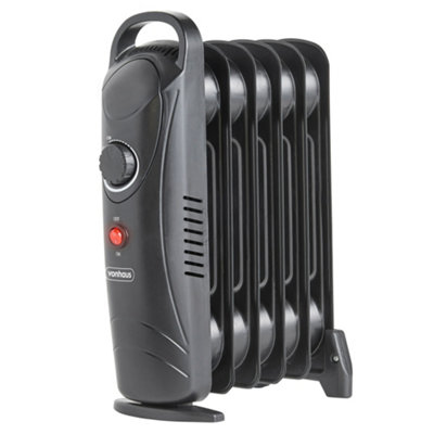 VonHaus Oil Filled Radiator 6 Fin, Oil Heater Portable Electric Free Standing 800W for Home, Office, Any Room