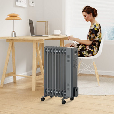 VonHaus Oil Filled Radiator 9 Fin, Oil Heater Portable Electric Free ...