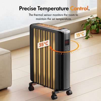 VonHaus Oil Filled Radiator with Remote Control, Oil Heater Portable ...