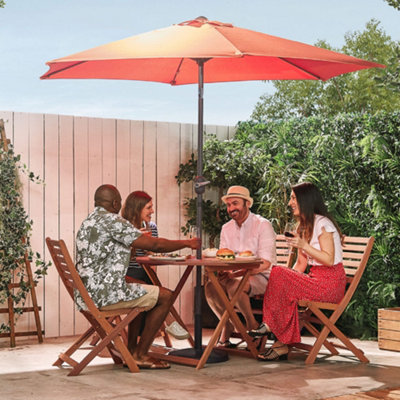 VonHaus Parasol 2.7M, Garden Umbrella, Sun Shade Canopy with Hand Crank ...