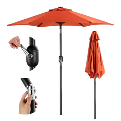VonHaus Parasol 2M, Garden Umbrella, Sun Shade Canopy with Hand Crank, Tilt Function, UV30+ Protection, Air Vent, Steel Frame
