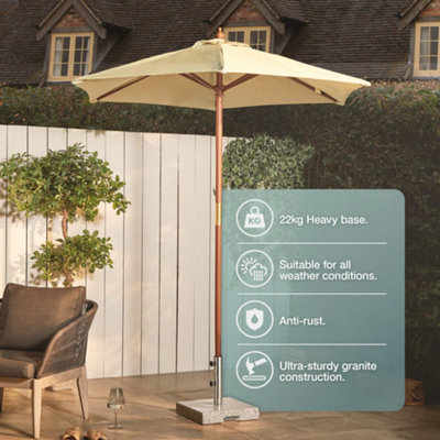 granite stand alone patio umbrella base threshold 55kg  NALA Outdoor Co helping to prevent tipping during breezy afternoons or relaxing evenings outdoors Wdwlbsm Patio Umbrella Base Stands,