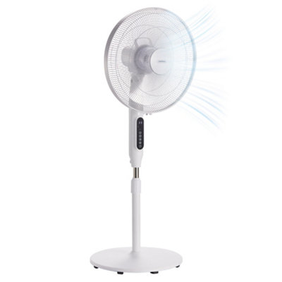 VonHaus Pedestal Fan 16 Inch, 24 Speeds, 3 Modes, Remote Control, 15hr Timer, 80 Degree Oscillating, Quiet, Height Adjustable