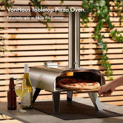 VonHaus Pizza Oven Outdoor Tabletop Pizza Oven w Pizza Stone Removable Chimney Steel Foldable Legs 12 Inch Pizza DIY at B Q