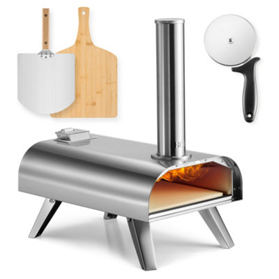 VonHaus Pizza Oven Outdoor, Tabletop Pizza Oven with Accessories, Removable Chimney, Steel Foldable Legs, 12 Inch Pizza