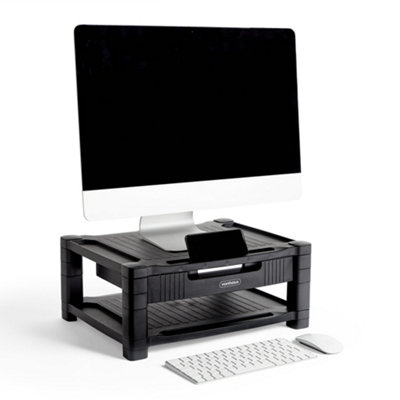 VonHaus Plastic Monitor Riser - Height Adjustable Monitor Stand with ...
