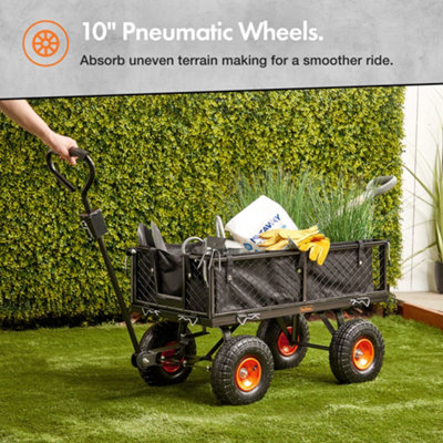 VonHaus Pneumatic Wheels 10 Inch Pack of 4 - Heavy Duty Spare Replacement Universal Tyre Set for Wheelbarrows and Garden Carts