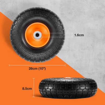 VonHaus Pneumatic Wheels 10 Inch Pack of 4 - Heavy Duty Spare Replacement Universal Tyre Set for Wheelbarrows and Garden Carts - 5