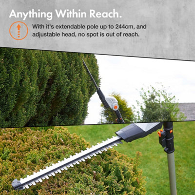 Long pole deals hedge trimmer cordless