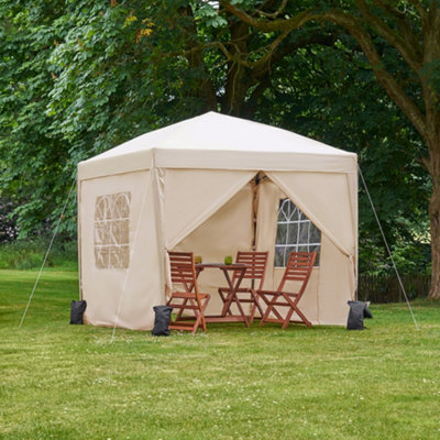 VonHaus Pop Up Gazebo 2.5 x 2.5m Waterproof Garden Marquee Shelter Canopy Removable Sides Leg