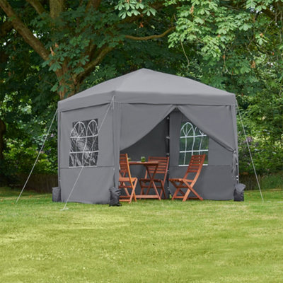 VonHaus Pop Up Gazebo 2.5 x 2.5m Waterproof Garden Marquee Shelter Canopy Removable Sides Leg