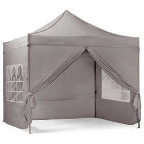 VonHaus Pop Up Gazebo 3 x 3m, Premium Outdoor Garden Marquee Shelter  Canopy, Removable Sides, Storage Bag, Sand Bags, Pegs, Ropes