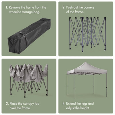 VonHaus Premium Pop Up Gazebo 3 x 3m - 6