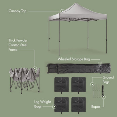 VonHaus Premium Pop Up Gazebo 3 x 3m - 8