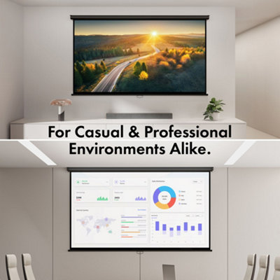 VonHaus Pull Down Projector Screen, 80