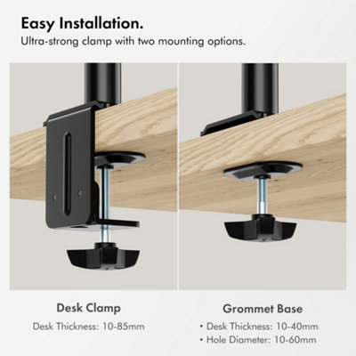 VonHaus Quad Monitor Mount For 13-32 Inch Screens - Four Screen Monitor Bracket With Tilt, Swivel & Rotate Function
