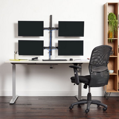 VonHaus Quad Monitor Mount For 13-32 Inch Screens - Four Screen Monitor Bracket With Tilt, Swivel & Rotate Function