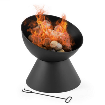 VonHaus Raised Fire Pit Bowl for Outdoor, Garden, Patio, Use Wood or Charcoal to Fuel