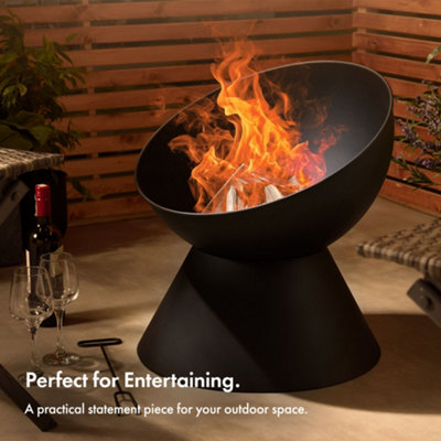 VonHaus Raised Fire Pit Bowl for Outdoor, Garden, Patio, Use Wood or Charcoal to Fuel