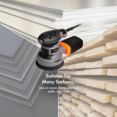 VonHaus Random Orbit Sander - Variable Speed up to 14000RPM with 12 Sanding Pads Included
