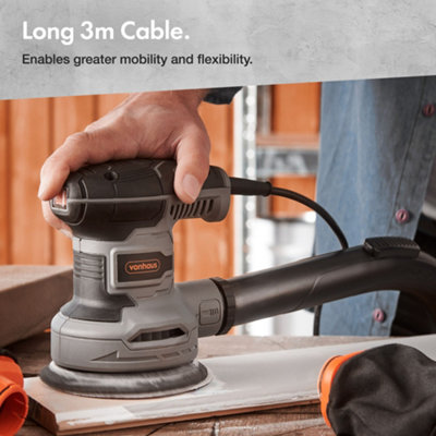 VonHaus Random Orbit Sander - Variable Speed up to 14000RPM with 12 Sanding Pads Included