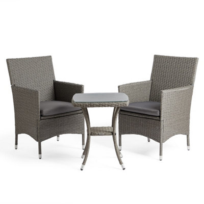 VonHaus Rattan Bistro Set - Patio Table And Chairs Set Of 2 - Balcony ...