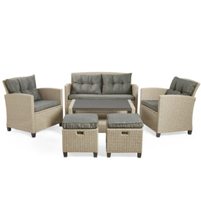 VonHaus Rattan Garden Furniture Set 6 Seater Outdoor Sofa 2