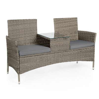 VonHaus Rattan Love Seat for Garden 2 Seater Jack Jill Love