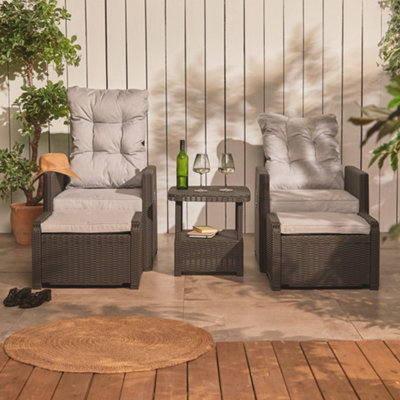 Reclining rattan bistro discount set