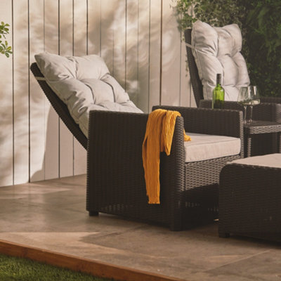 Garden bistro deals set with footstools