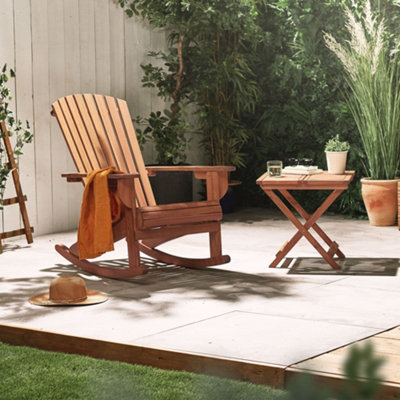 Rocking sun discount lounger acacia wood