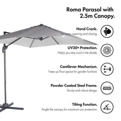 Vonhaus cantilever parasol discount set