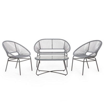 Modern Design Weaving Outdoor Furniture Garden Rope Chair and Dining Table  Set Rattan Rope Chair and Table Garden Set Outdoor Furniture - China White  Rattan Furniture, High Quality Rattan Chair