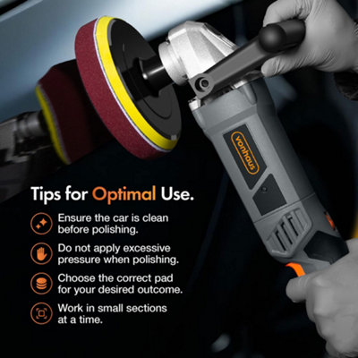 VonHaus Rotary Polisher and Sanding Car Buffer Machine, Variable 6 ...