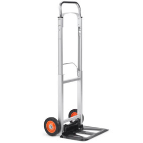 VonHaus Sack Truck Folding Hand Trolley, Industrial Aluminium 90kg Folding Sack Barrow for Convenient Lifting & Moving at Home
