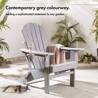 COSTWAY Outdoor Side Table, All Weather HDPE Adirondack Table Garden Coffee Table, Square/Round Small Patio End Tea Table For Balcony, Backyard, Lawn