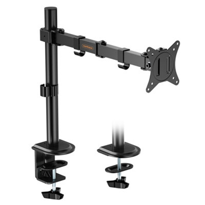 VonHaus Single Arm Monitor Mount for 13-32 Screens Adjustable PC Monitor  Arm with C-Clamp  Grommet 180 Tilt and 360 Swivel DIY at BQ