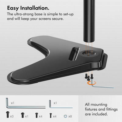 VonHaus Single Monitor Stand for 13 32 Screens Adjustable Monitor Mount