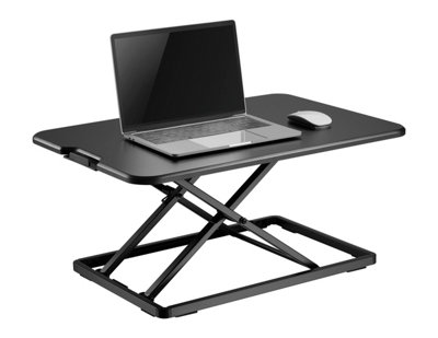 VonHaus Sit Stand Desk, Height Adjustable, Desk Riser-Spring Assisted with 67x47cm Platform - Ergonomic Sit to Stand Workstation