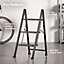 VonHaus Slim 3 Step Ladder with Anti Slip Steps and Feet, Black Lightweight Folding Stepladder - 150KG Max Capacity, Easy to Store
