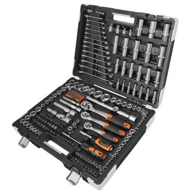 VonHaus Socket Set - Comprising Socket Wrench Set and Screwdriver Bit Sets with Carry Case - 215pc Ratchet Set with Drill Bits
