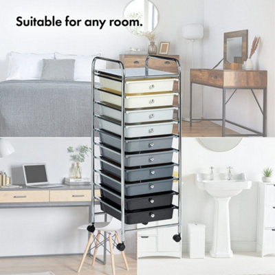 8-Drawers Rolling factory Storage Cart, Chrome