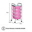 VonHaus Storage Trolley, 4 Drawer Pink Wheeled Makeup Trolley, Durable Plastic Storage Drawers, Chrome Frame, Versatile Organiser