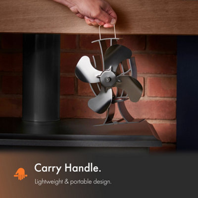 VonHaus Stove Fan with 4 Blades for Wood/Log Burners, Fireplaces, Stove  Heaters, Silent Operation, Eco Friendly, Self Powered | DIY at Bu0026Q