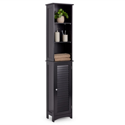 Black corner online cabinet bathroom