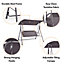 VonHaus Textoline Swing Seat with Canopy, 3 Person Garden Swing Chair & Sun Shade, 3 Seater Garden Swing, Swing Bench for 3 People