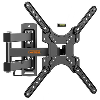 VonHaus Tilt & Swivel TV Bracket for 24-55" Screens, Flush TV Wall Mount w/Spirit Level, 35kg Capacity, Max VESA: 400x400mm